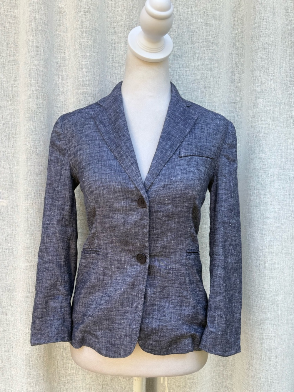 Theory denim blue line  single button blazer